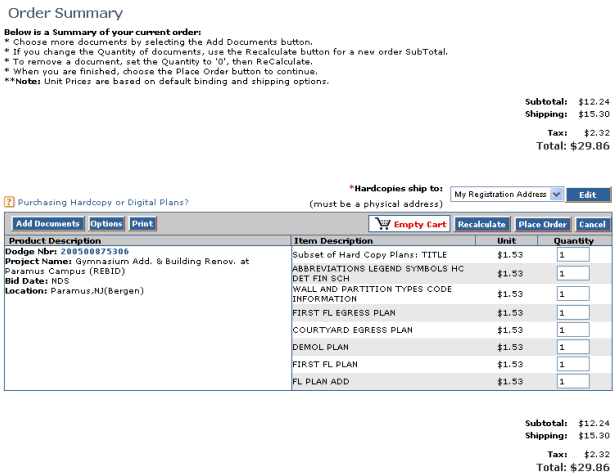 order Summary